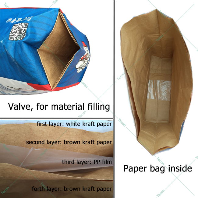 Máquina química colada do saco de papel de Multiwall da válvula para o saco do cimento garantia de 1 ano