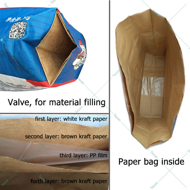 Economia de energia quatro facilidades da fabricação do saco de papel da impressão a cores